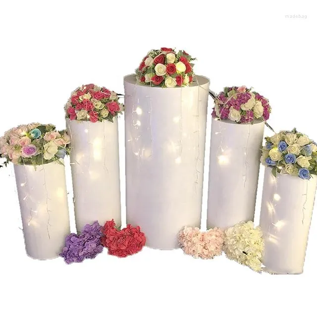 Décoration de fête support de fleurs artificielles métal rond cylindre piédestal affichage Art décor socles piliers pour bricolage mariage décorations pour la maison