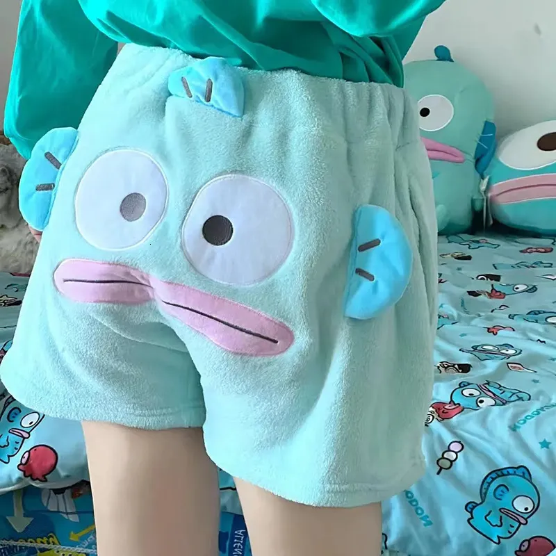 Shorts masculinos fofos de pijamas de peixe engraçado de homens