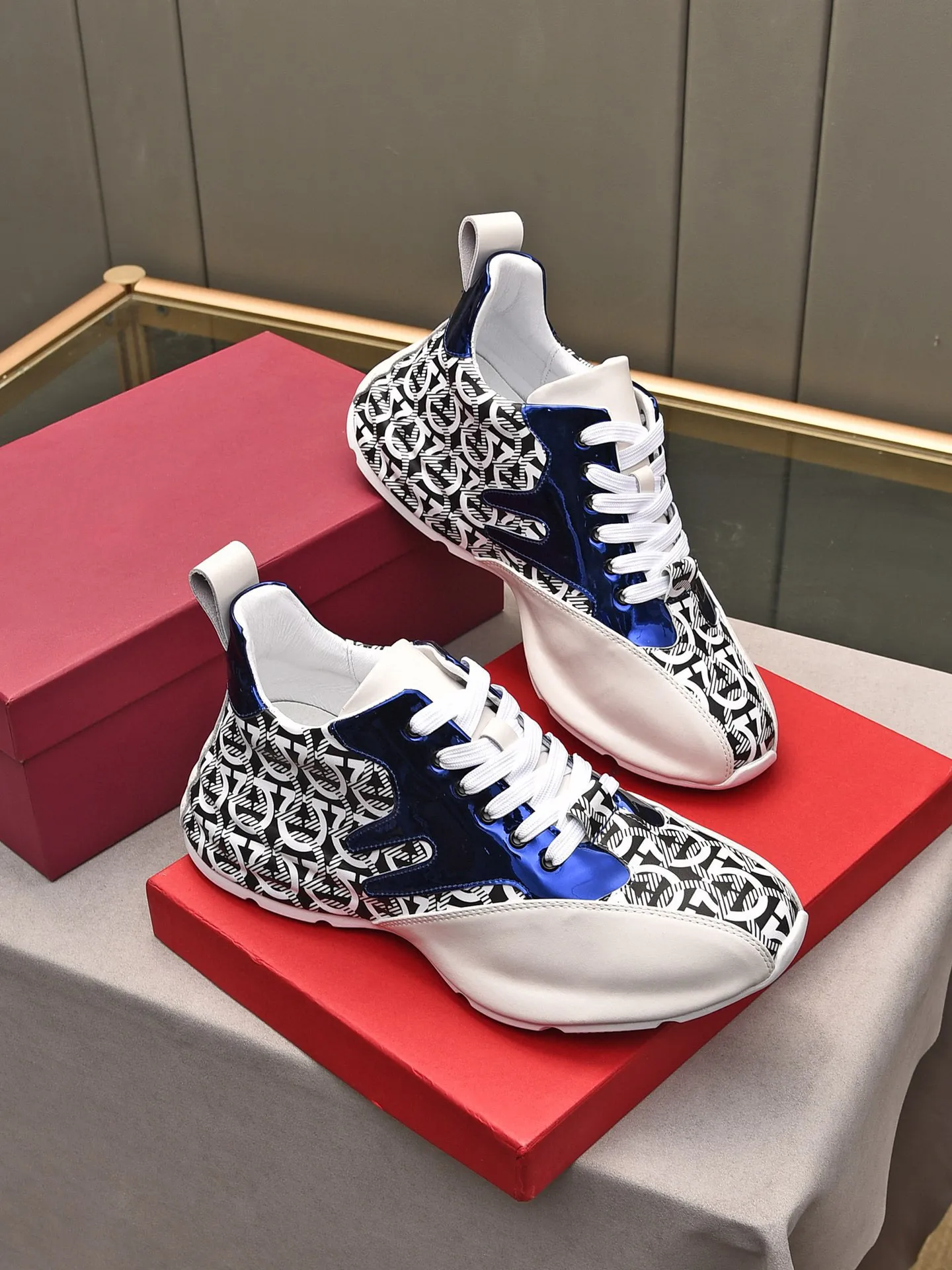 Blue store sparkly trainers