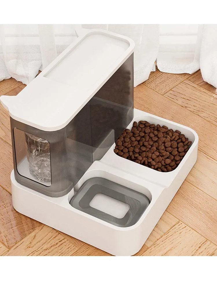 Feeding Dog Bowl Cat Automatic Feeder Water Food Dispenser LargeCapacity Feeder Water Food AllInOne Bowl Not Wet Mouth Pets Accessory