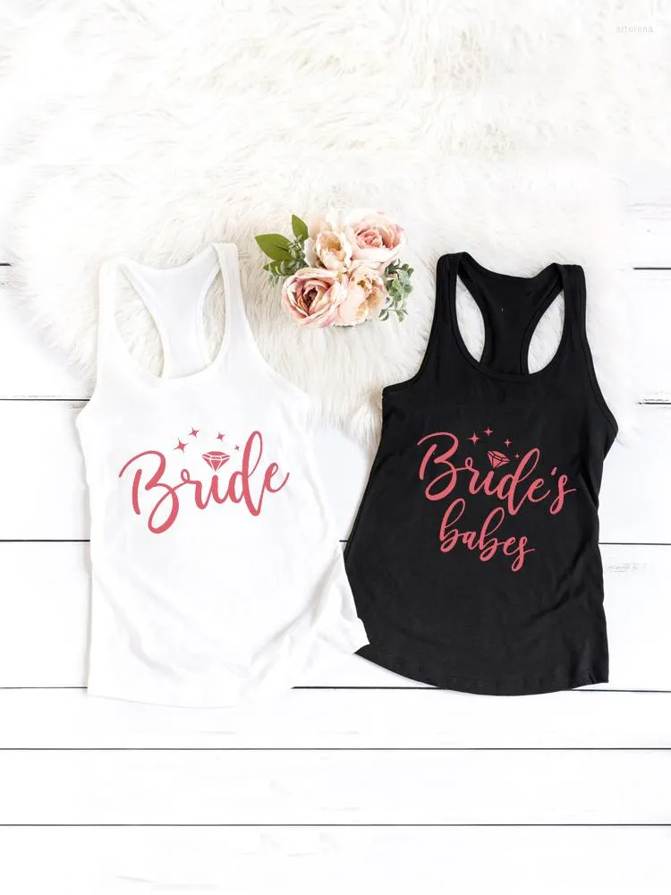 Women's Tanks Bachelorette Party Bridesmaid Tank Tops Bridal Shirts Hen Bride Racerbacks Wedding Outfits