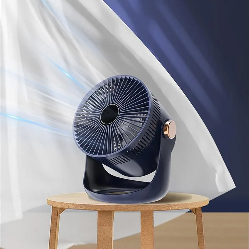 Fans 120 grader AAJUSTABLE Electric Fan Table USB Laddar luftcirkulation Portable Fan 2400mAh Battery Cooling Ventilator Wall Fan