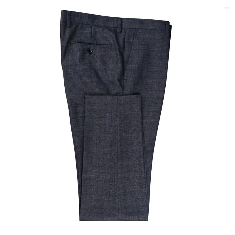 Costumes pour hommes 2023 bleu foncé gris Plaid hommes pantalons sur mesure robe personnalisée pour le confort affaires pantalon décontracté sur mesure