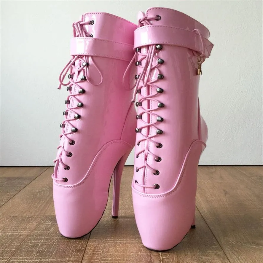 Pink lace up ankle clearance boots