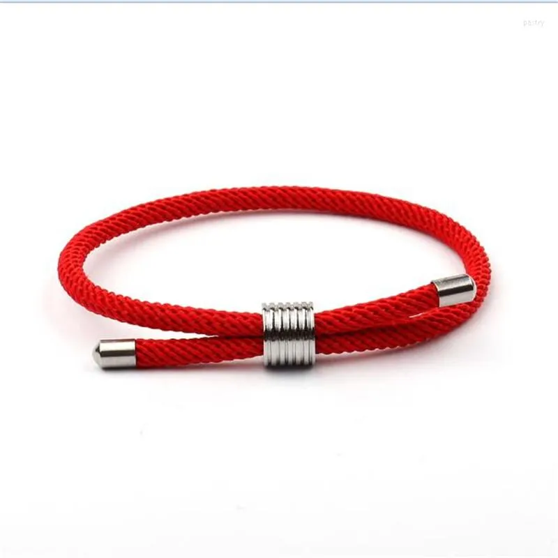 2023 Stainless Steel Red Rope Braided Mens Rope Charm Bracelet Outdoor
