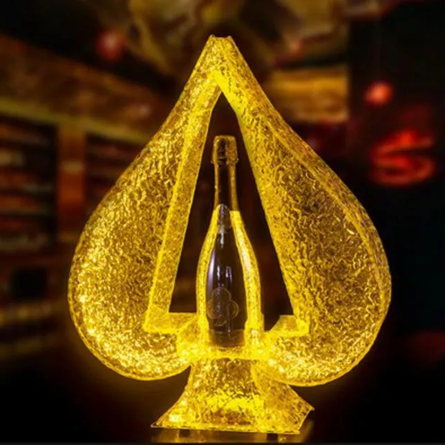 LED Champagne Bottle Display: Elevate Bar Presentation