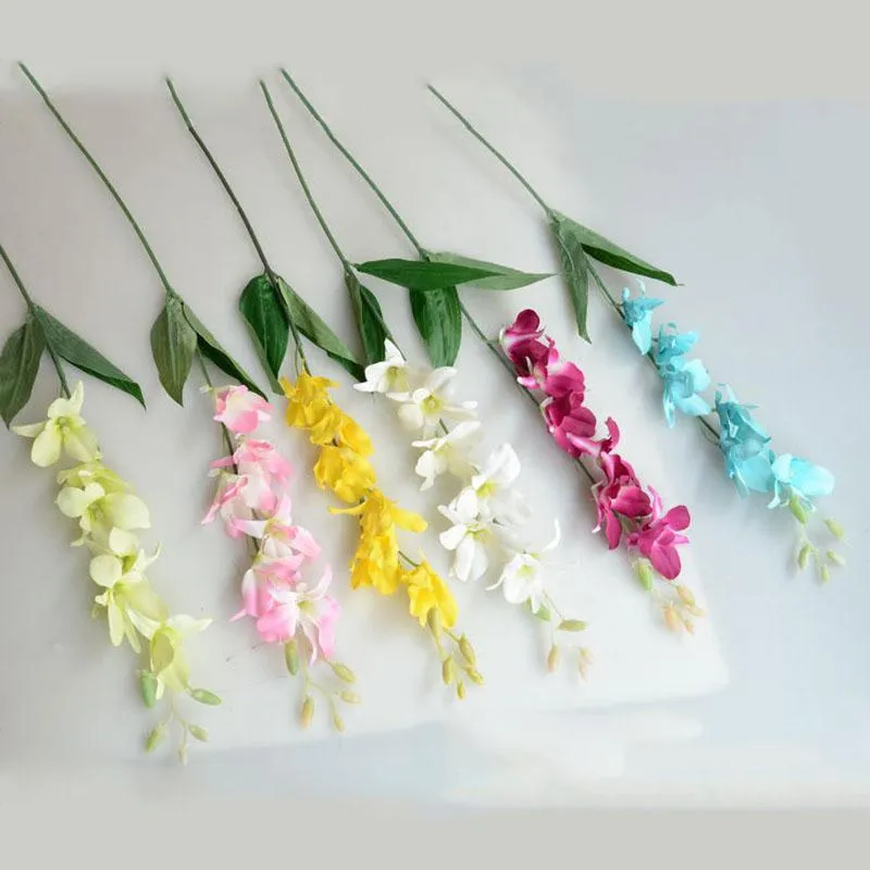 Fleurs décoratives couronnes orchidée fleur artificielle bricolage papillon tissu faux Bouquet fête mariage décoration de la maison FlowerDecorative