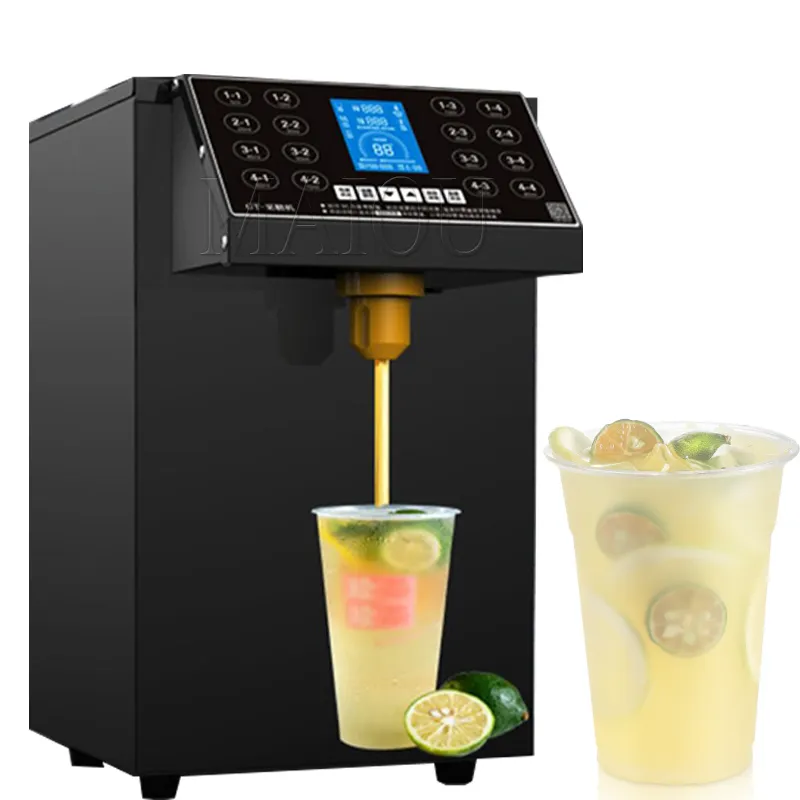 Máquina de Frutose Quantitativa 8L Dispensador de Xarope Frutose para Bubble Tea Boba Tea Shop Aço Inoxidável