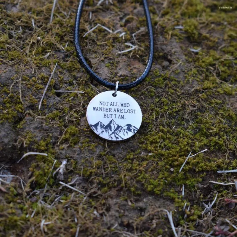 Colliers pendentifs 1 pièces en acier inoxydable pas tous ceux qui errent mais perdus je suis collier de montagne amoureux de la Nature Camping randonnée