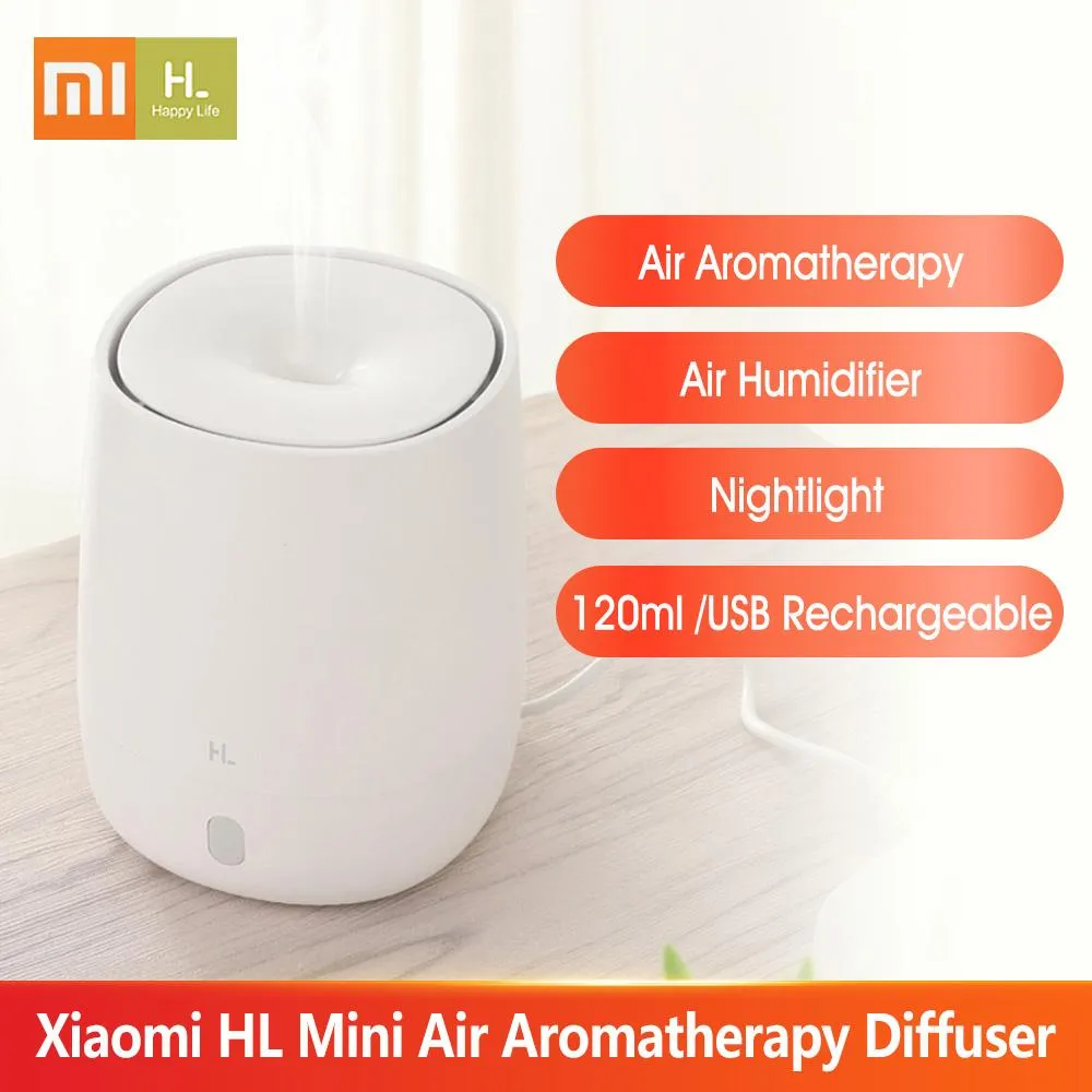 Humidifiers Xiaomi Air Aromatherapy Diffuser Portable USB Humidifier Quiet Aroma Mist Maker with Nightlight for Car Home Office Yoga 120ml