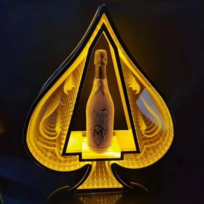 LED Champagne Bottle Display: Elevate Bar Presentation