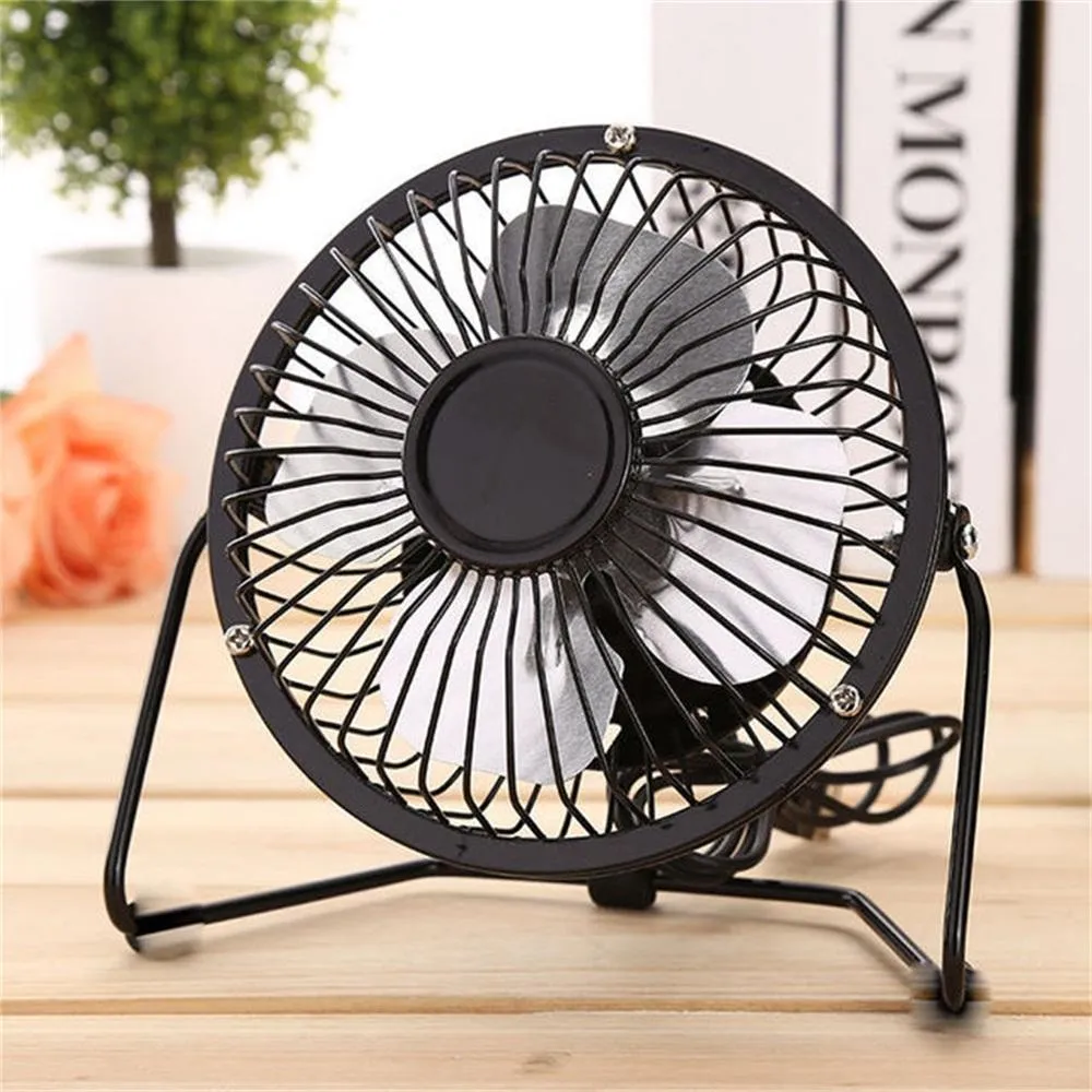 Fans 2021 New Desktop Wrought Iron Mute Fresh Air Portable USB Charging Fan Cooler Outdoor Travel Hand Fan For Home Office Dormitory