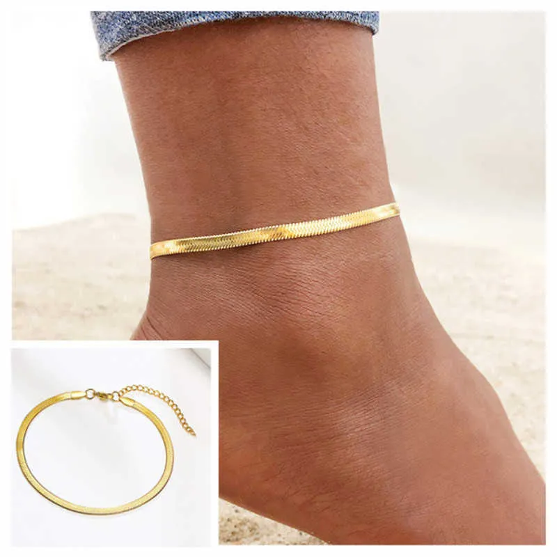 Anklets 2022 Classic Snake Chain Anklet Women Fashion Handmade