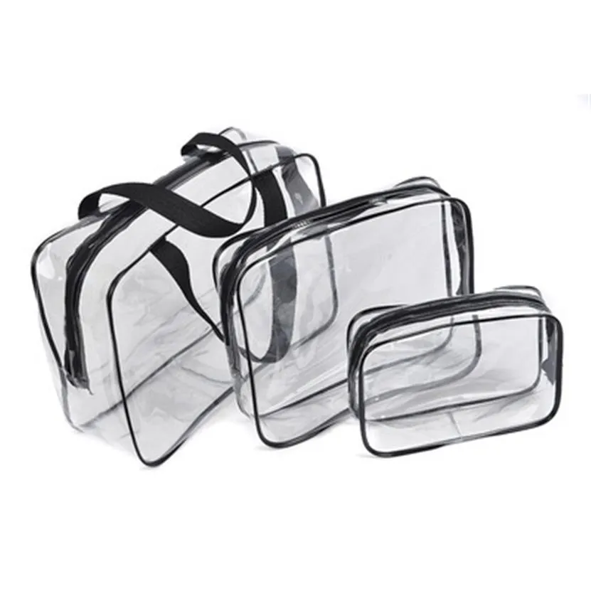 Bolsas de PVC transparentes para designers Organizador de viagens Bolsa de maquiagem clara Bolsa esteticista Bolsa de beleza de beleza de beleza Maquia