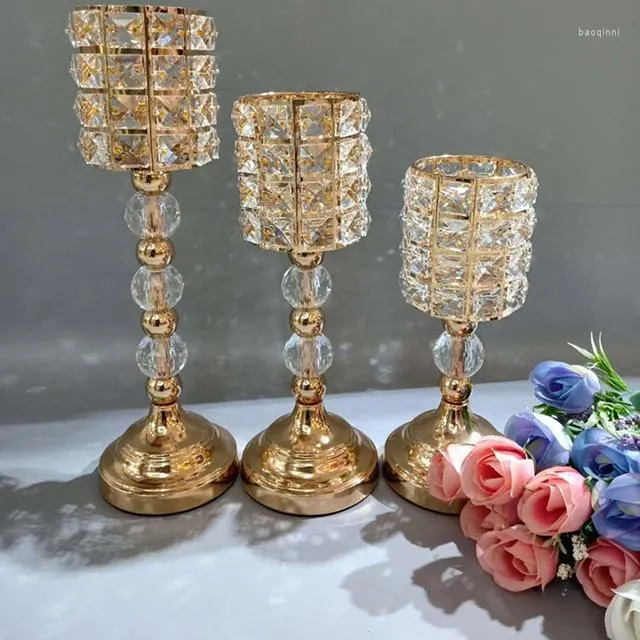 Candle Holders 20pcs)Gold Crystal Bowl Tea Light For Wedding Coffee Office Table Decorative Centerpieces Yudao1287