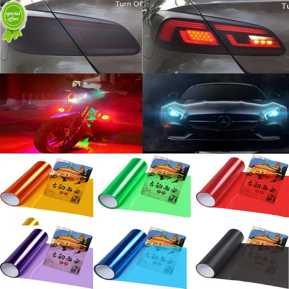 Nouveaux autocollants de voiture phare feu arrière fumée antibrouillard teinte translucide pellicule de film étanche lampe de protection accessoires multicolores