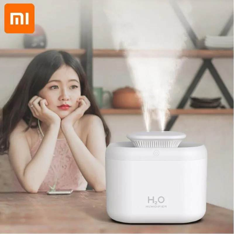 Luftfuktare xiaomi diffusion aromaterapi luftfuktare stor kapacitet 3.3L dubbel spray bärbar USB ultraljud kall dimmer sprayer färgglad nig