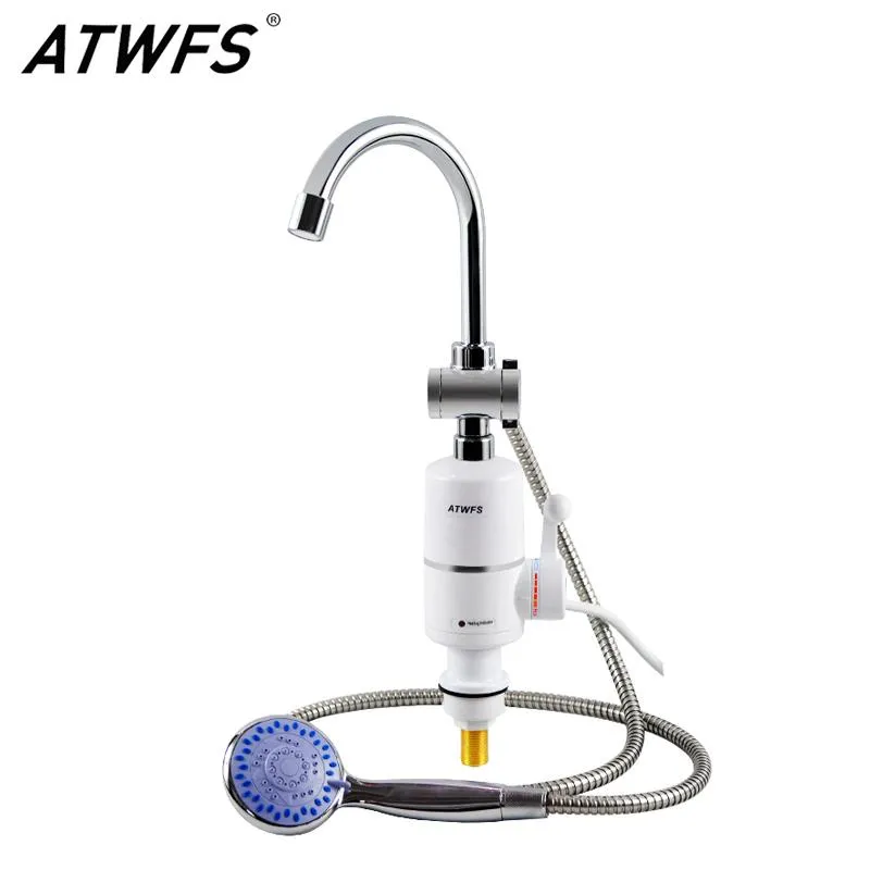 Heaters ATWFS Tankless Instant Water Heater Shower Head Bathroom Faucet Pool Heater Electric Kitchen Hot Heating Water Tap 220v 3000w