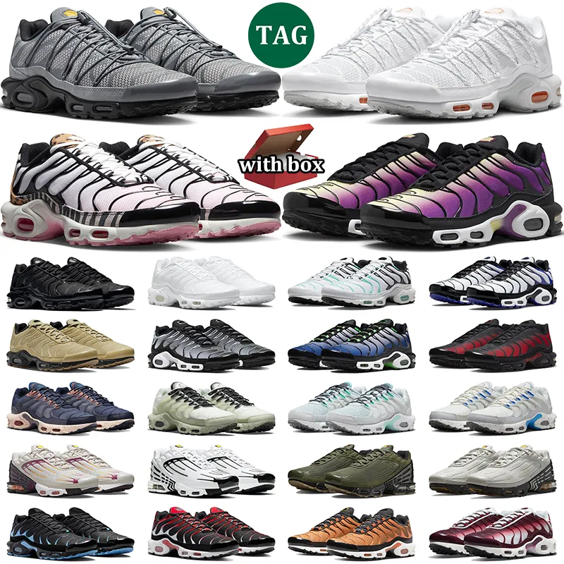 med box tn löparskor för män kvinnor tns terrascape plus utility Triple Black University Blue Hyper Jade Tropical Twist herrtränare