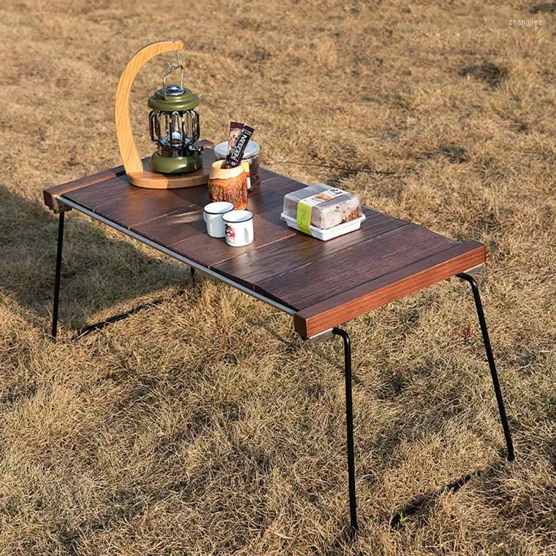 Camp Furniture Outdoor IGT Camping Equipment Table TNR Solid Wood Folding Portable Multifunktionell taktisk kombination