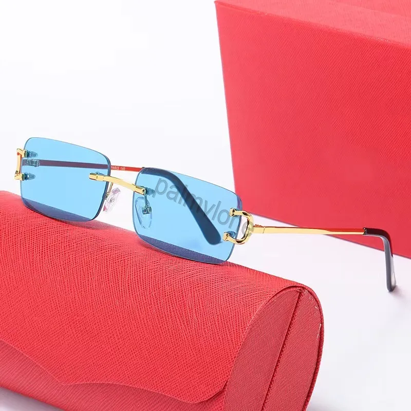 Carti-Brille, Sonnenbrille für Herren, Luxus-Brille, modische Sonnenbrille mit Farbverlauf, einfach, großer quadratischer Goldrahmen, UV400, Strand, Fahren, Sport, Show, Luxus-Sonnenbrille, 23SS-4