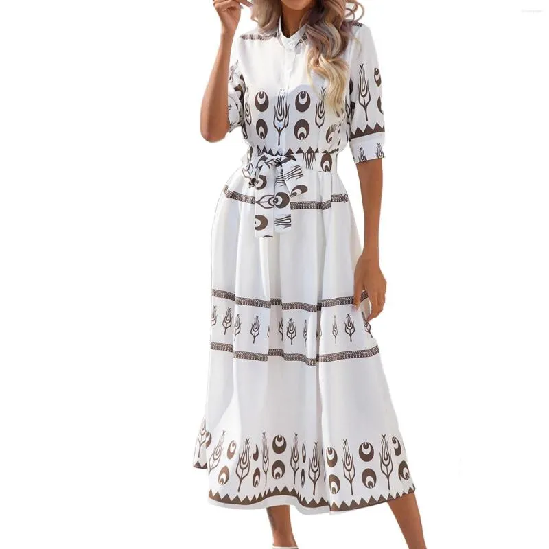 Casual Dresses Summer Ethnic Style Print Fem del Sleeve Womens Cocktail Business for Woman Woman Dress