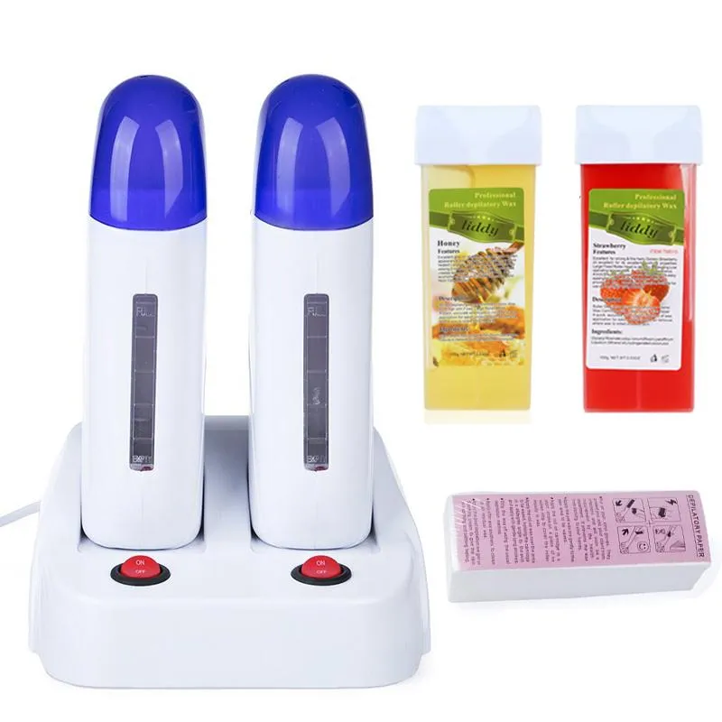 Epilator dubbele depilerende wax warmer wax kit voor vrouwen Heren Herenhaar met verwarmingsbasis voor haar wenkbrauw gezicht omgekomen bikini