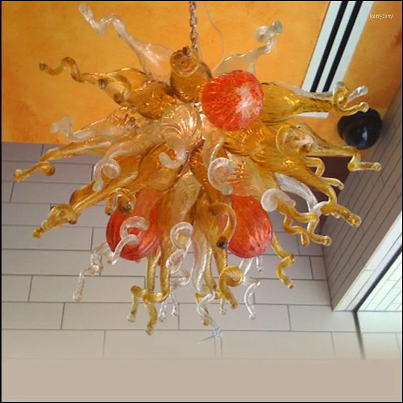 Chandeliers El Lobby Decrative Moroccan Lighting Customized Dale Chihuly Hand Blown Glass Crystal Chandelier