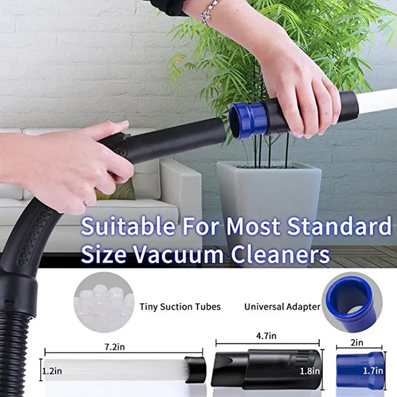 Multi-tube Vacuum Straw Cleaning Brush Tubes Dust Cleaner Remover for Keyboard Car Gap Dust Vacuum Attachment
