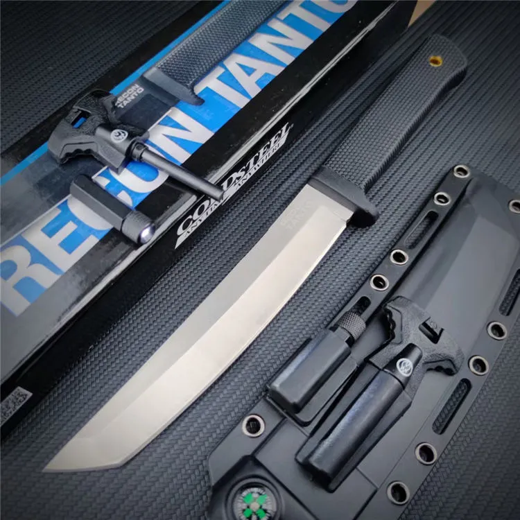 新しい29.5cm Coldsteel Scout Samurai Fixed Hunt Knife SK-5 Carbon Steel Blade Kray-Exハンドルキャンプ屋外サバイバル戦術ナイフシャープブレードキッチンフルーツナイフ