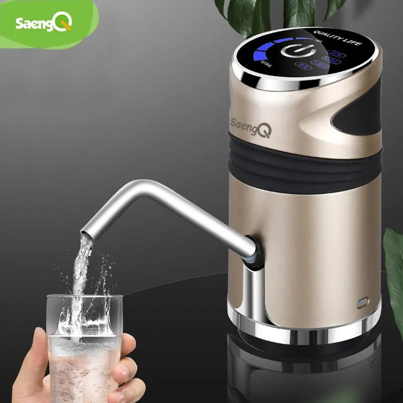 Spender Saengq Electric Water Spender Automatische Elektrowasserpumpe USB -Ladeknopfspender Gallonenflasche Trinken