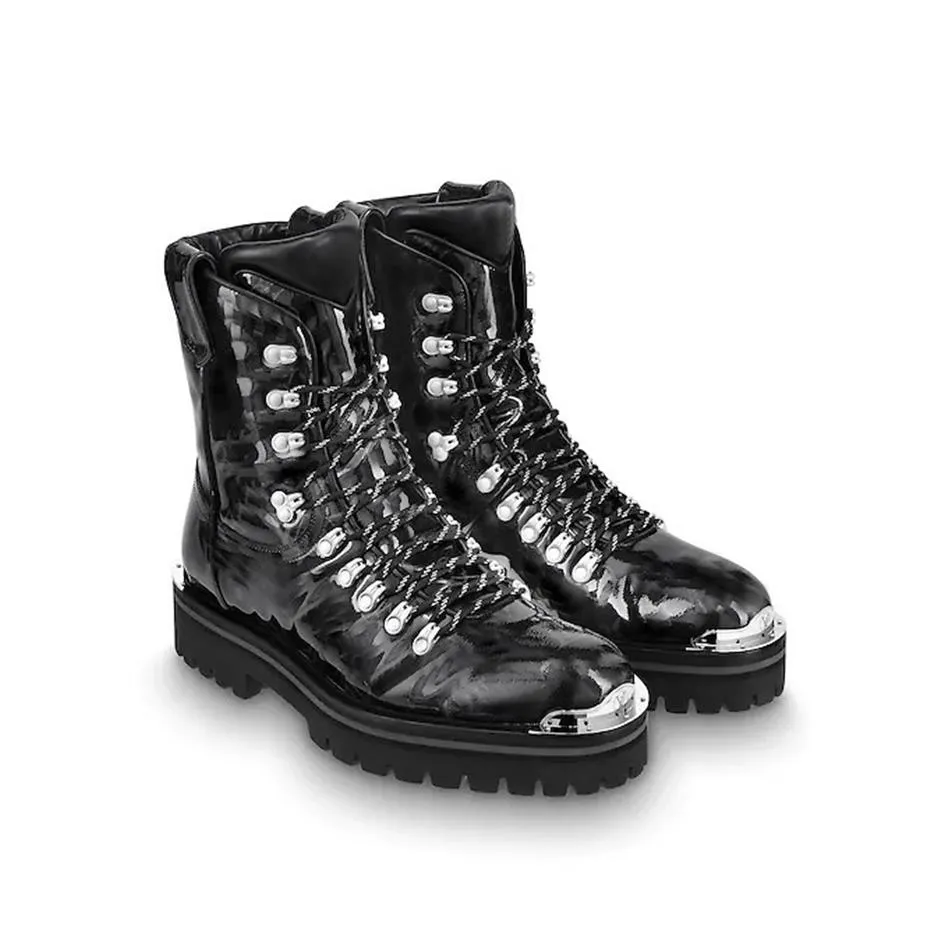 2018 2019 New Outland Stivaletti per uomo Donna Stivali da trekking firmati Moda di alta qualit Scarpe stringate in pelle verniciata lucida267j