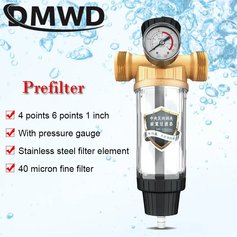 Appliances Direct Drinking Tap Front Purifier Copper Lead Prefilter Backwash Remove Rust Percolator Stainless Steel Water Filter Meter