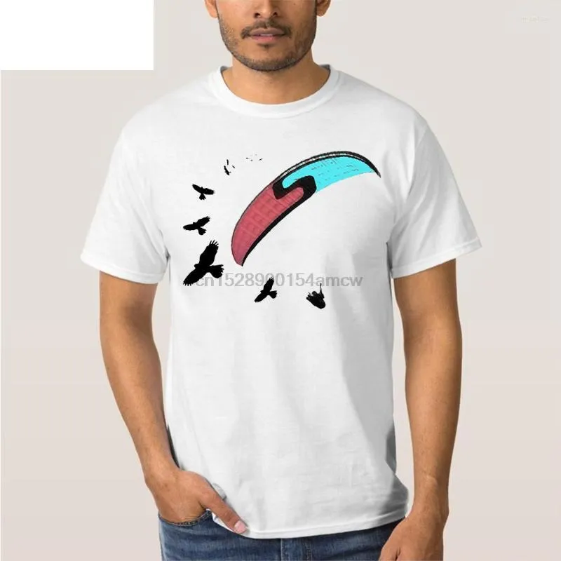 Heren t shirts cool tee voor jongens die paragliden met buizerd t-shirt paraglider grappige mannen pre-cotton korte mouw big size man