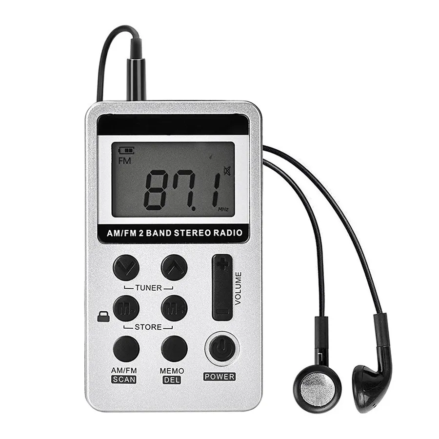 FM / AM Digital Portable Mini récepteur avec radio à écouteurs de batterie rechargeable