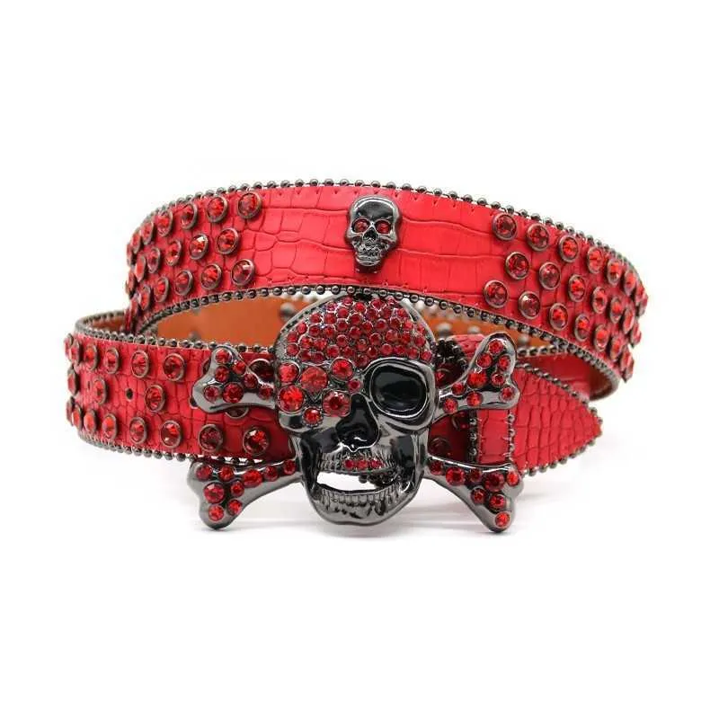 Bb Simon Belt Black Western Rhinestone Belt Silver Skull Bb Simon Belt Black Western Rhinestone Belt Silver Skull