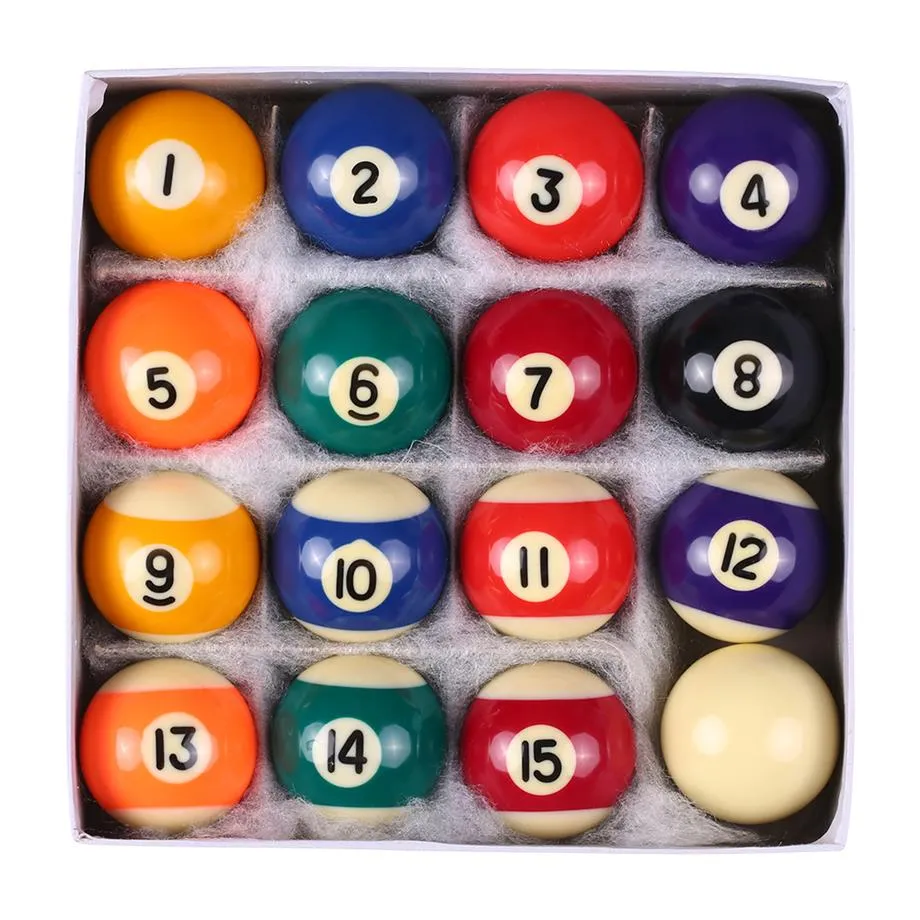 25mm 38mm Billard Balls Çocuk Bilardo Pool Masa Topları Set Polyester Reçine Küçük İşaret Tam Set Billiard279W