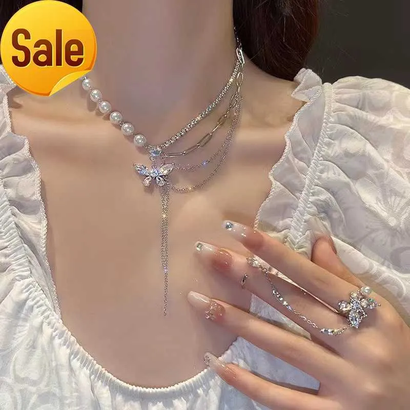 2023 NIEUW HOT INS ZIRKON TASEL -stiksel Pearl dames kettingen ringen set mode sieraden voor damesmeisje cadeau