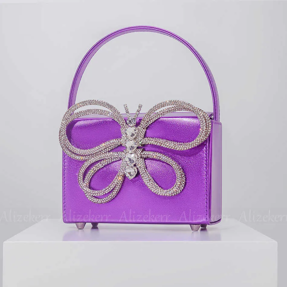 Totes Rhinestone mariposa satén caja bolso boutique brillante cristal pu noche embrague monederos y boda fiesta 230509