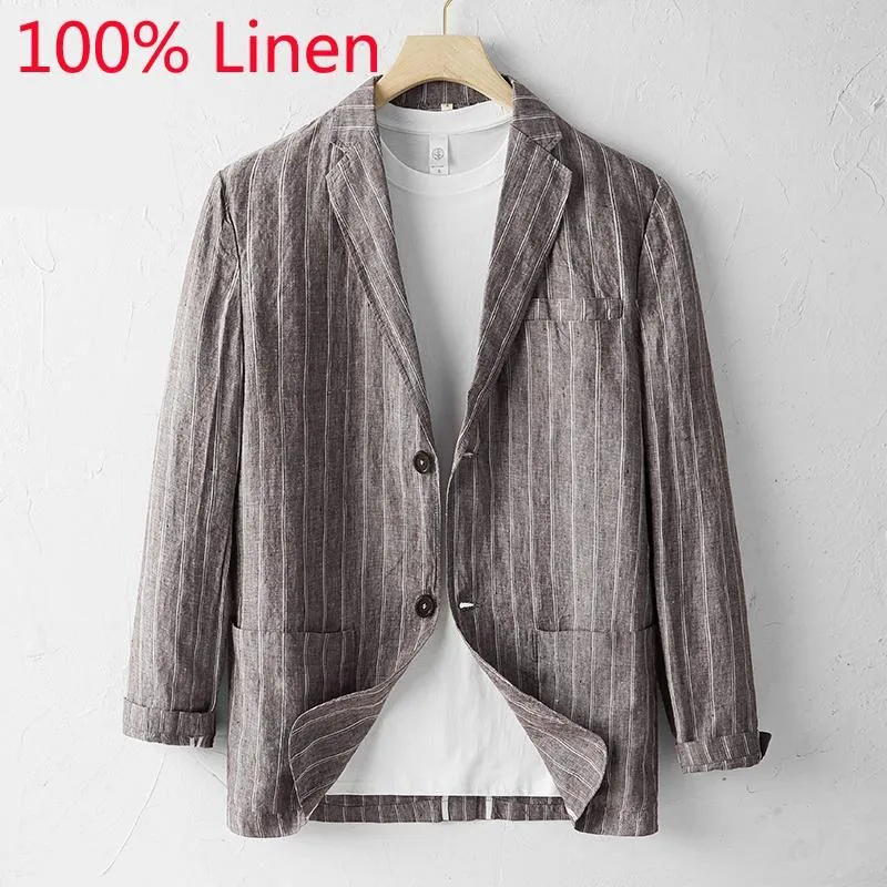 Men's Suits & Blazers Arrival Fashion High Quality Spring And Summer Stripe Casual Suit Coat Men Thin Size S M L XL 2XL