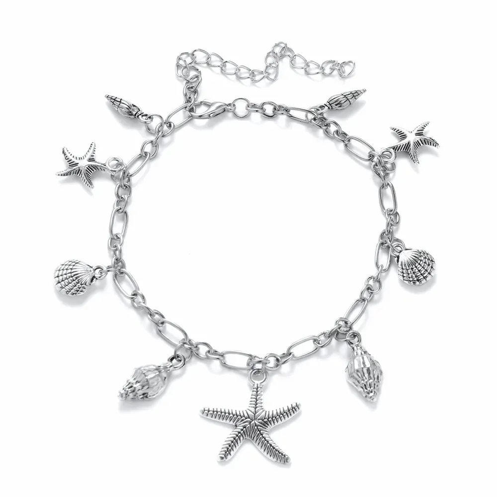 Bohemian Starfish Pendant Pure Silver Anklets Tanishq For Women