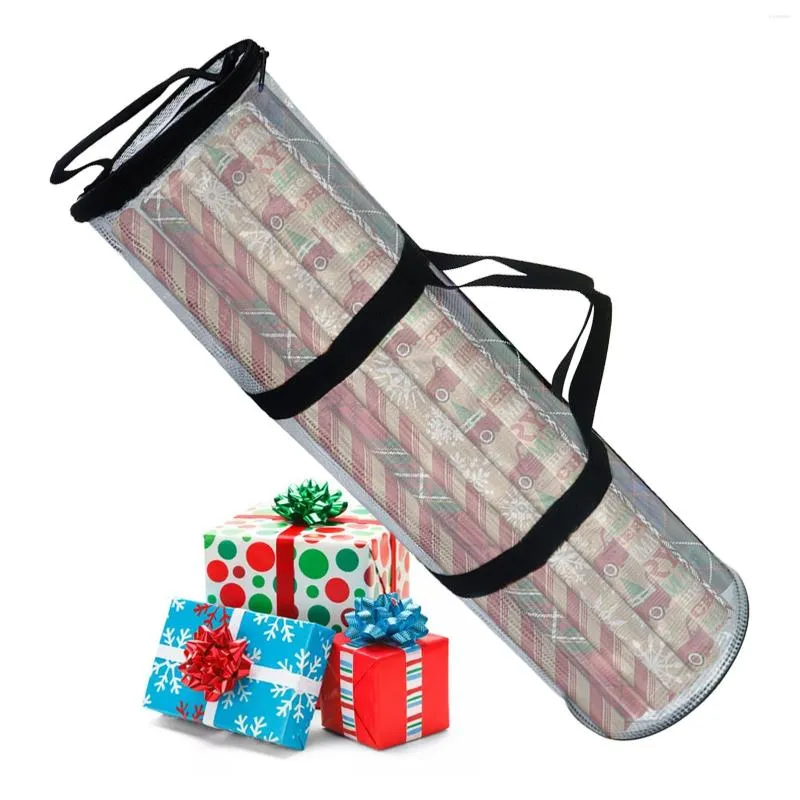 Förvaringspåsar jul inpackning papperspåse present wrap runda stand up arrangör passar