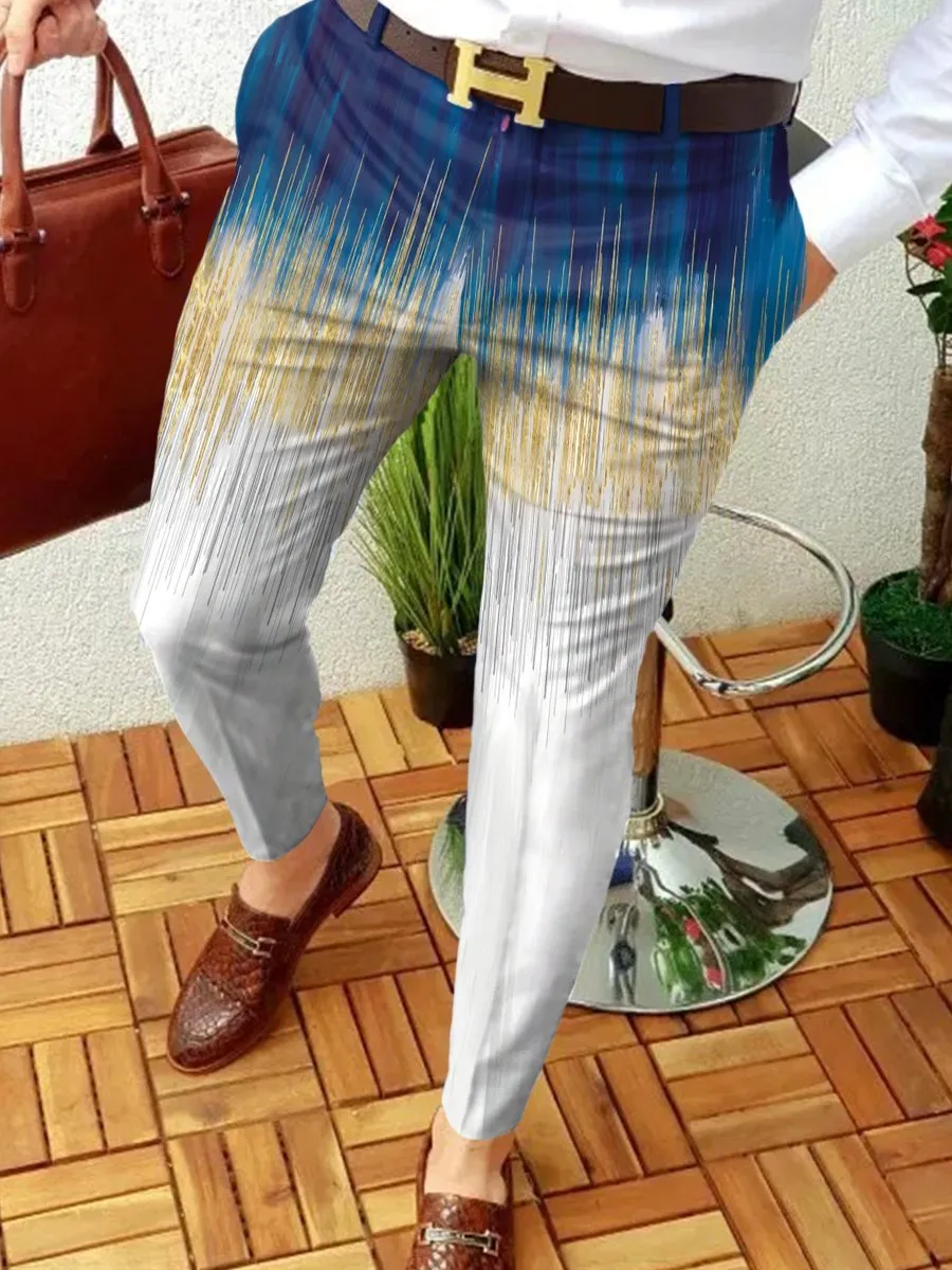 Fashion mens stripe color blocking slim pencil pants cheap