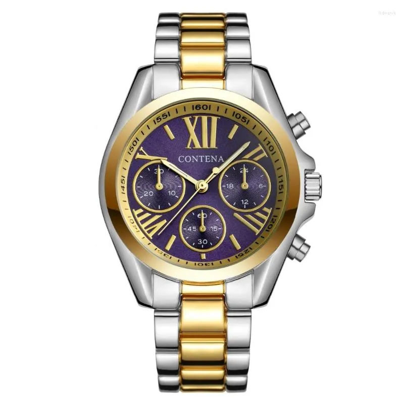 Armbanduhren Berühmte Gold Lila Geschenkuhren für Frauen Quarz Analog Luxus Top Marke Mode Dame Armbanduhr Weibliche Uhr Zegarek Damski