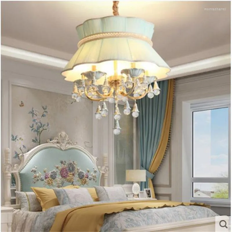 Подвесные лампы европейская хрустальная люстра Простая креативная керамическая теплая романтическая спальня светодиодная светодиодная роскошная современная столовая