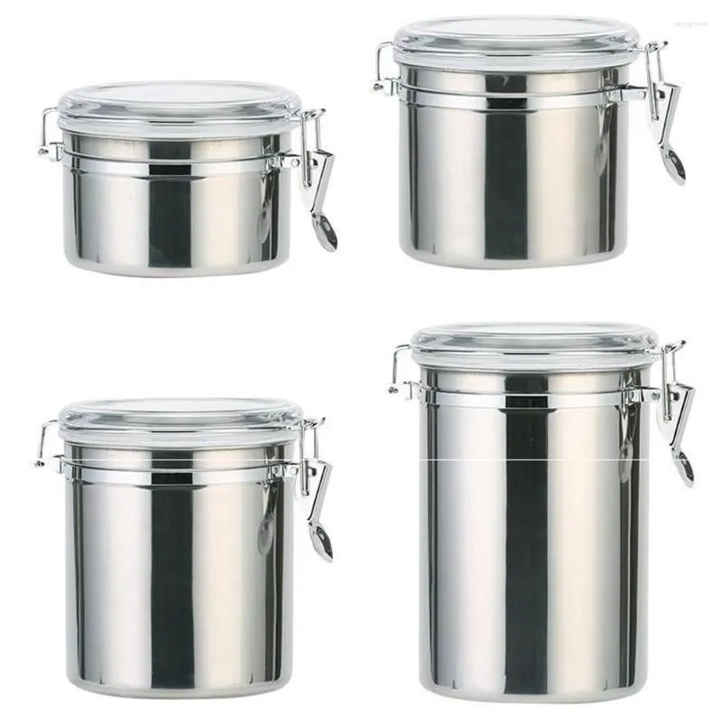 Bouteilles de stockage 5 pouces argent scellé alimentaire café conteneur hermétique grains de café réservoir feuille de thé maison cuisine outil