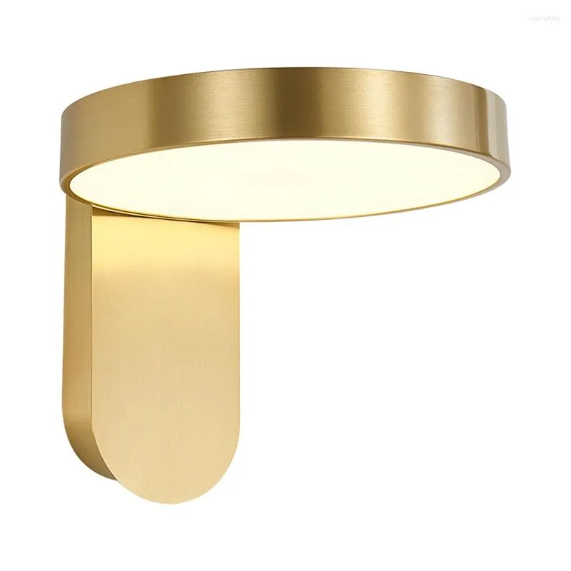 Lámparas de pared Nordic Modern LED Light Brass Acrylic Read Sconce Fixture para sala de estar Dormitorio Lámpara de noche Decoración para el hogar Luminaria