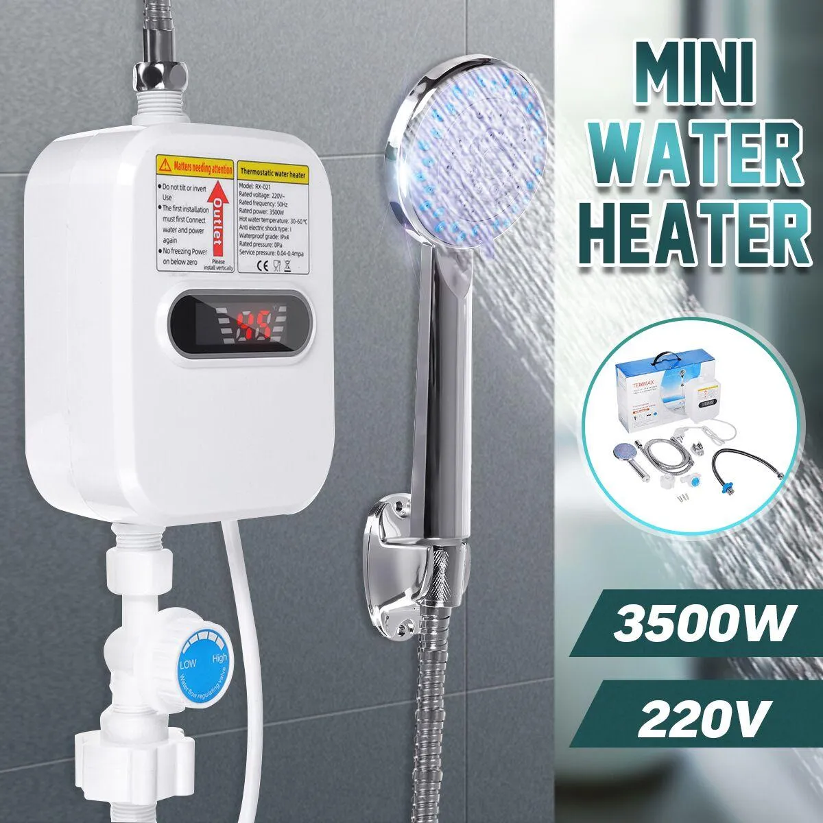 Heizungen Rx21 warm zu 3500W Elektrisch und undanker Mini Instant Heißwarenerhitzer Badezimmer Wasserhahnheizung 3 Sekunden Sofortiges Erwärmen