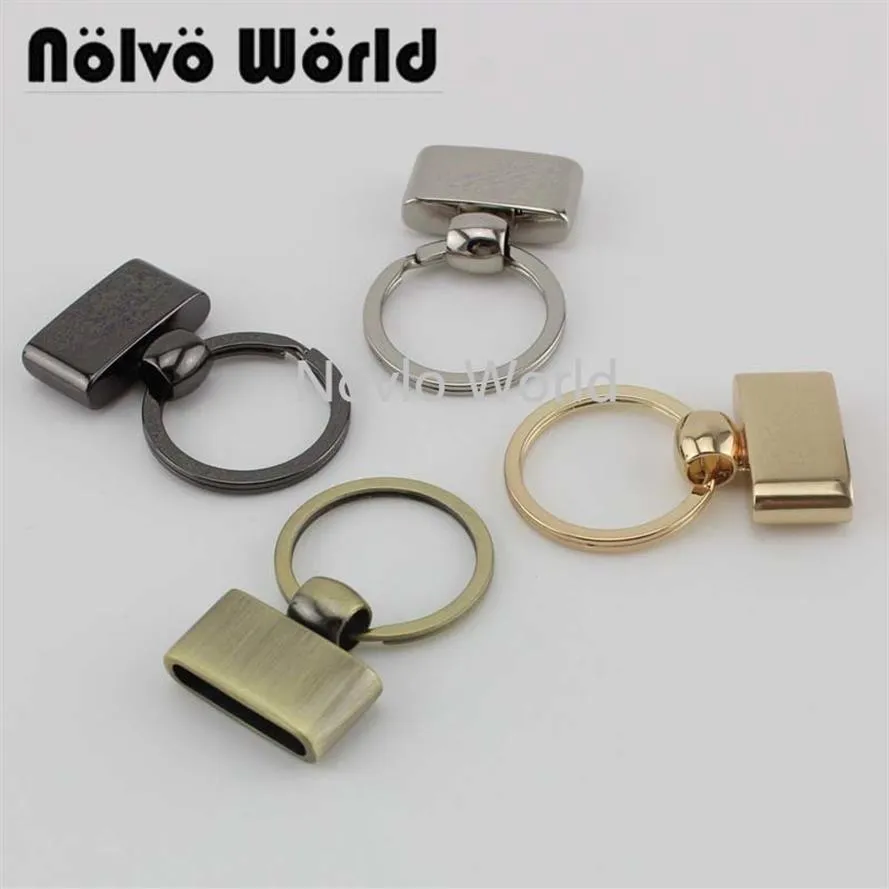 10st 5 färger 45x27mm T-form Nyckel FOB med 24mm delade nyckelringar Key FOB Hårdvara Keychain Accessories Key FOB 210302278D