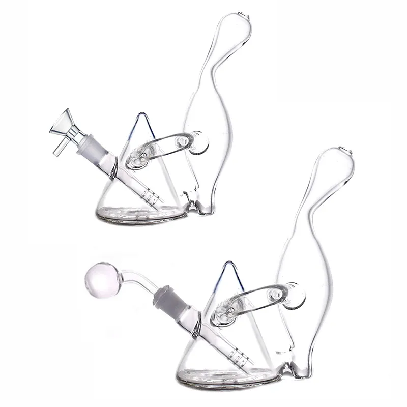 Goedkoopste glazen olie -brander Bong Recycler Tornado Ash Catcher Hookah 14 mm vrouwelijke Dab Oil Rigs Bubbler Rookwaterpijp met mannelijke glazen olie -pijp